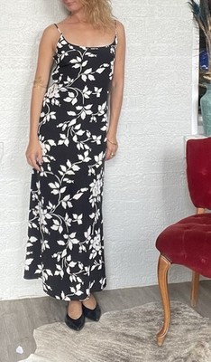 Yves Saint Laurent Variation Black/white Maxi Dress SZ38 France