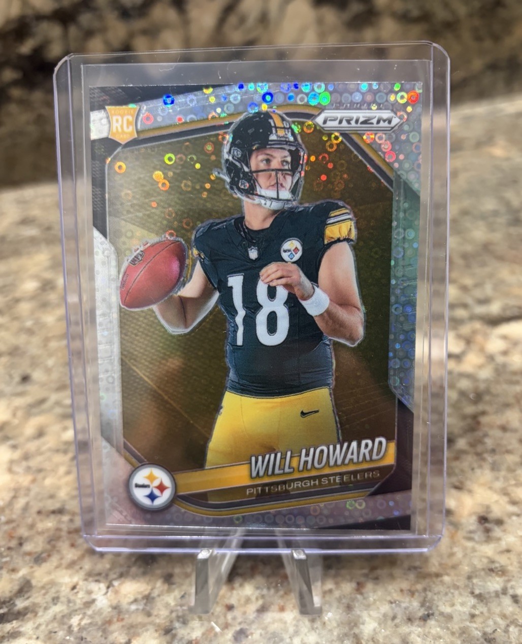 2025 Prizm Will Howard Variation No Huddle Disco Prizm Rookie Steelers