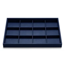 Oirlv Stackable Premium Leather Jewelry Trays 12 Grid Jewelry Drawer Organize...