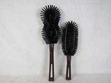 2 Vtg Stanley Home Products Clothes Lint Brush Bakelite Handle Black Bristle 10"