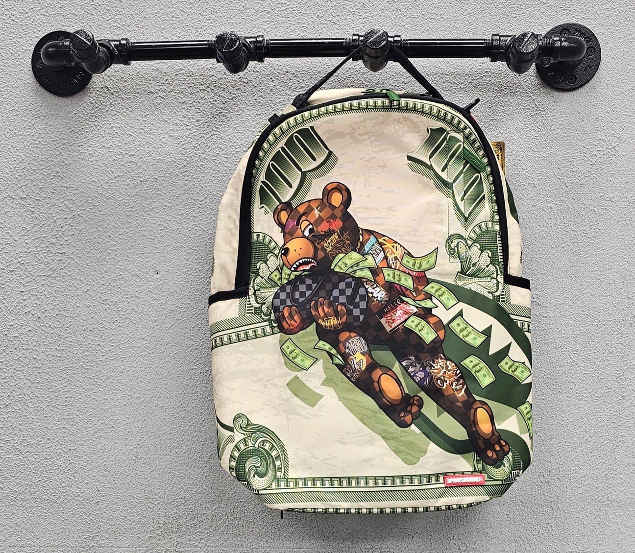 SPRAYGROUND LIMITED EDITION BACKPACK FLY BEAR 2 STASH MONEY GREEN NEW TAGS 2026 17590₽