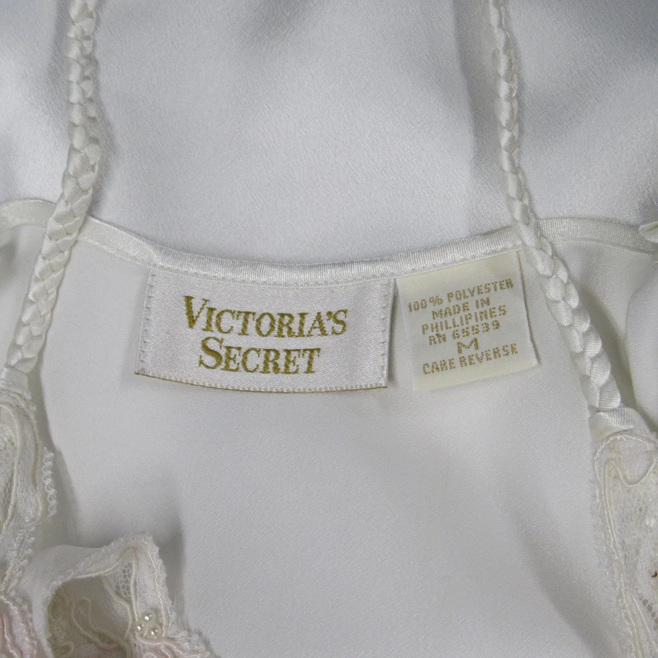 Vtg 80s 90s Victoria's Secret Gold Label Mermaid Hem Beaded Maxi Slip Dress sz M - Image 4 of 4