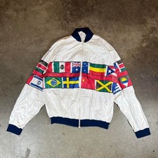 Vintage 90s multi coloured windbreaker jacket Size women's large