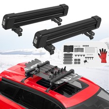 Set Of Universal Roof Mounted Ski Snowboard Sliding Rack Wlock Rubber Padding Set Of Universal Roof Mounted Ski Snowboard Sliding Rack Wlock Rubber Padding