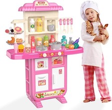 Doloowee Kids Kitchen Playset - Kitchen Toy for Toddlers 3-5 with 40 Accessorie