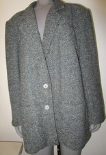 Elizabeth Liz Claiborne Women's Vintage Gray Tweed Wool Lined Blazer/Jacket s 18
