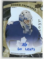 2015-16 Upper Deck Trilogy #178 Antoine Bibeau #/49 RC AUTO GO LEAFS ☘️616
