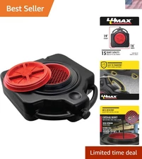 Heavy-Duty 15 Qt Black Oil Drain Pan with E-Z Handle & Wheels - Ideal Solution