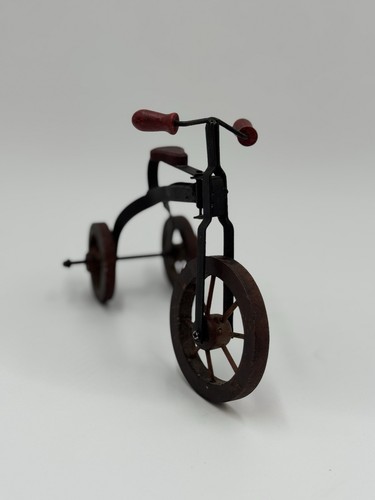 Vintage Miniature Metal Tricycle Model Toy Decor Rusty Antique Look Collectible - Picture 14 of 19