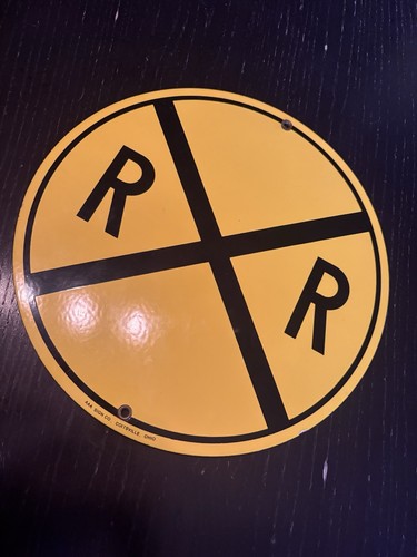 AAA Sign Co Railroad Crossing Sign 11.75” Reflective Metal RR Crossing Bright