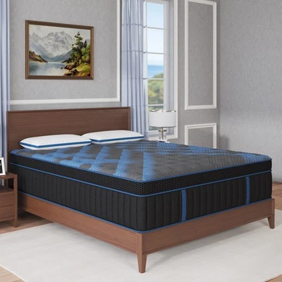 COLETEX Duchessz 12" Twin Full Queen King Size Gel Memory Foam Spring Mattress In A Box
