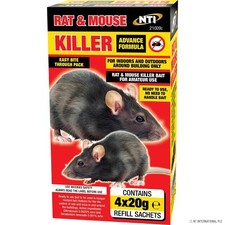 RAT MOUSE POISON BAIT MAX STRENGTH RODENT KILLER GRAIN KILLS SINGLE FEED UK