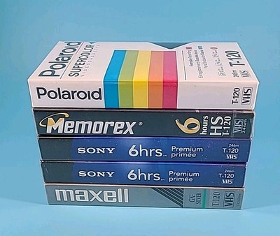 VHS Blank Tapes Lot Of 5 Brand New Assorted Brands