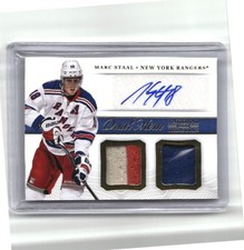 Marc Staal 2013-14 Panini National Treasures Dual Memorabilia Autograph