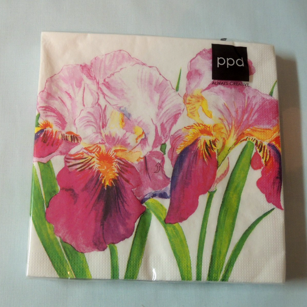 20 Servietten Prachtvolle BlüTen Iris 1 Packung Ovp Ppd Motivservietten E Blumen-image