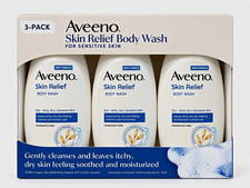 Aveeno Skin Relief Sensitive Skin Body Wash Fragrance-Free 3pk 54 fl oz