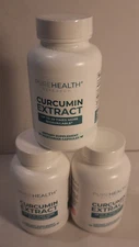 Organic Turmeric Supplement with Curcumin Extract by PureHealth Research, x3