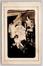 RPPC Mother And Children Flapper Girls Twin Babies Nuzzolo Family Postcard I31