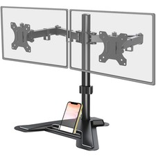 Dual Monitor Stand, Free-Standing Full Motion Monitor Desk Mount Fits 2 Scree...