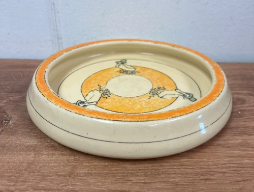 Roseville Pottery Early Duck w/ Hat & Matching Rolled Edge Plate C 1925 Antique