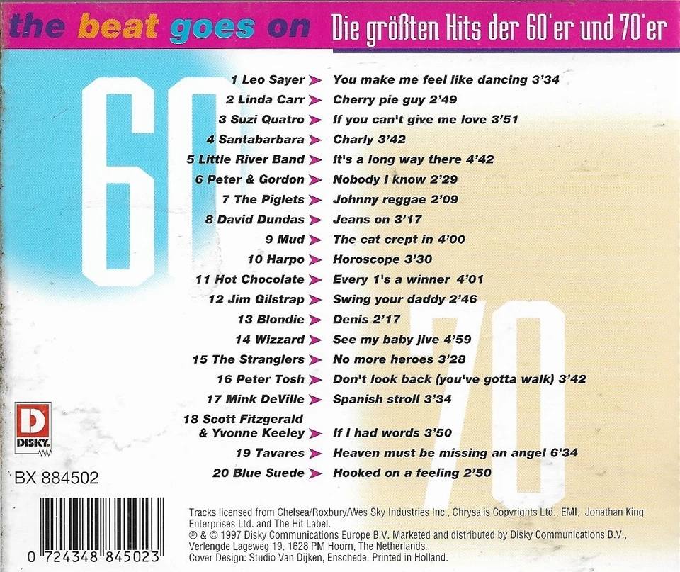 The Beat Goes On CD 9 - Die größten Hits der 60'er und 70'er | CD | DISKY - Bild 2 von 2