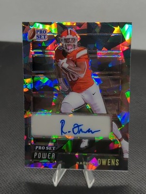 Rashod Owens 2024 Leaf Pro Set Metal Silver Cracked Ice Auto 10/10 Double Jersey