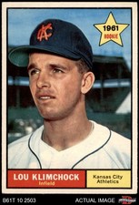 1961 Topps #462 Lou Klimchock Athletics 4.5 - VG/EX+
