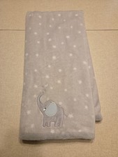 Parents Choice Fleece Baby Blanket Grey Elephant Stars Cozy