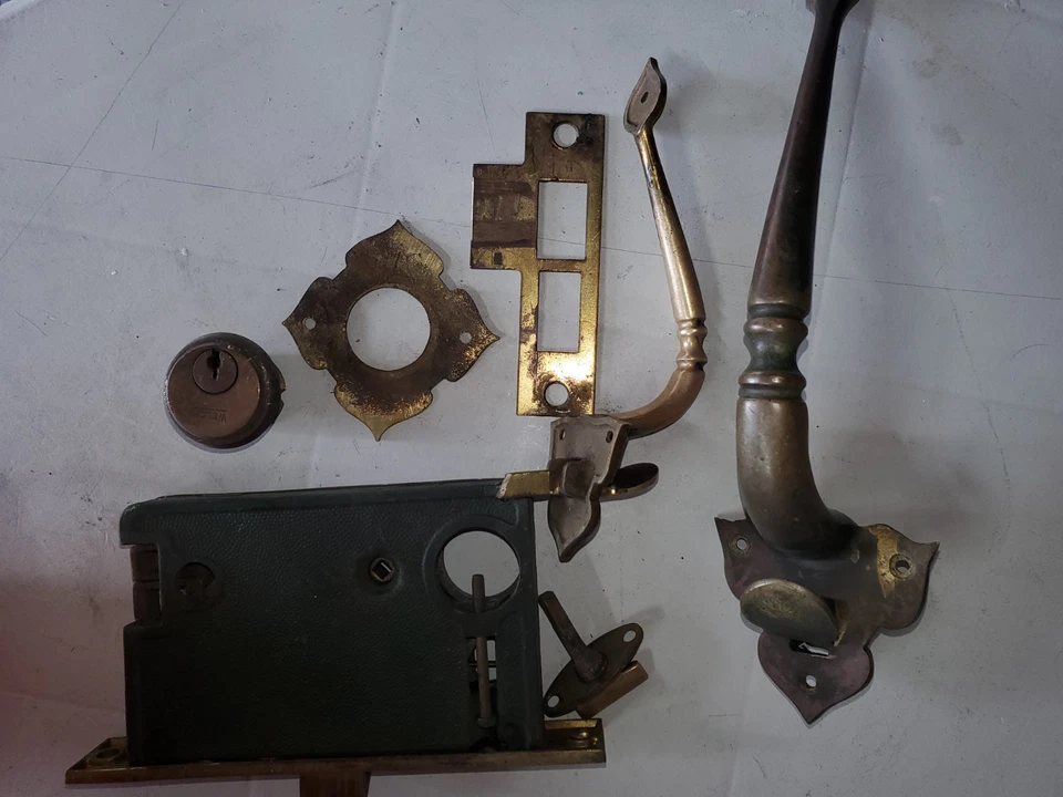 Juego de cerraduras Mortice años 1900  Foto 3 de 3