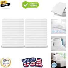 White Cotton Pillow Cases Standard Size Set of 24, Heavy Weight Quality Pillo...