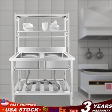 2 Compartment Sink Kitchen Rack Commercial Stainless Sink Free Standing Sink