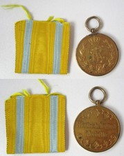 Sachsen vergoldete Friedrich August Medaille Bronze am Band (150115)