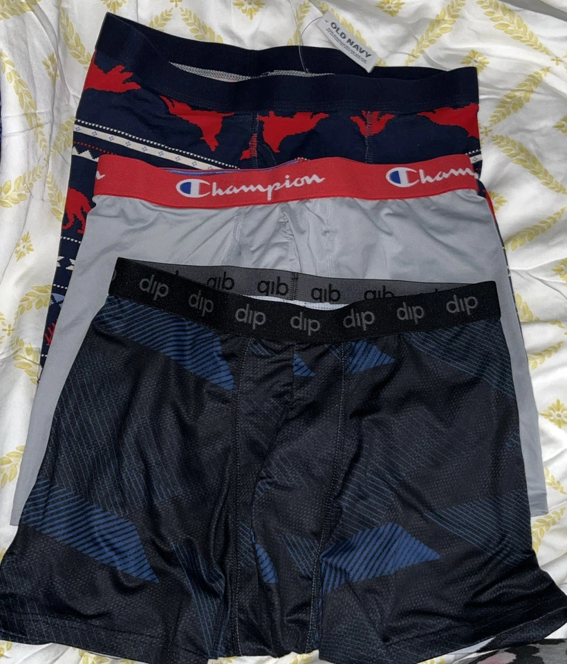 Lote De 3 Boxers Para Hombre Diseño Marca Moda Talla M Champion, Dip, Azul Marino Antiguo Foto 2 de 2