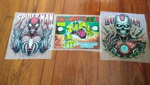 3 DTF Transfer Ready To Press Size Iron Man Spider-Man Hulk
