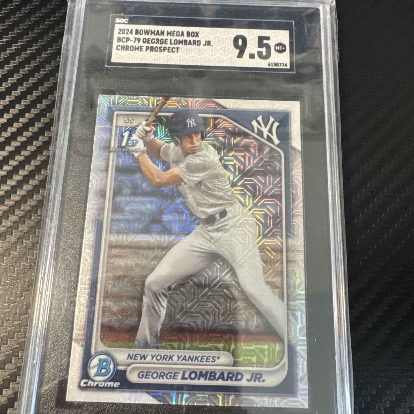 2024 Bowman George Lombard Jr. Chrome Mega Box Mojo Refractor 1st BCP-79 SGC 9.5