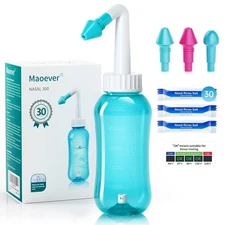 Nasal Irrigation System with 30 Salt Packets and Thermometer - 300 ML