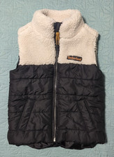 Timberland 2T Fleece Puffer Vest Black White Zip-up Winter Cozy