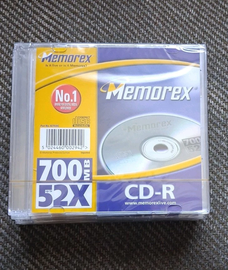 Memorex CD-R 700mb 52x, Individually Sealed BRAND NEW discs - 5 DISCS - Image 1 of 1