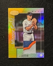 Al Leiter 2002 Leaf Mirror Gold Mets Game Used Worn Jersey Patch Relic 17/25