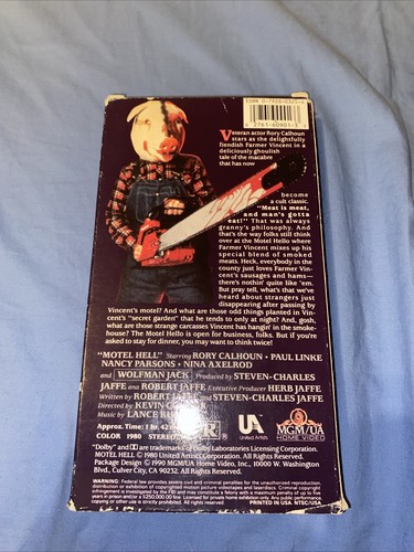 Motel Hell 1980 VHS Tape 1990 MGM Horror Slasher Rory Calhoun Wolfman Jack Film - Picture 2 of 5