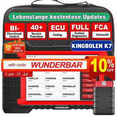 KINGBOLEN K7 OBD2 Diagnosegerät Scanner Alle System Active Test ECU-Codierung