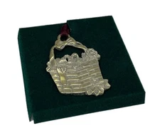 Longaberger Commemorative Pewter Candy Cane Basket Christmas Ornament Tie-on