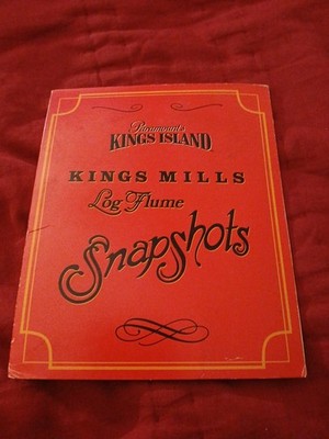 Rare VINTAGE KING MILLS LOG FLUME  souvenir Photo Paramount Kings Island 