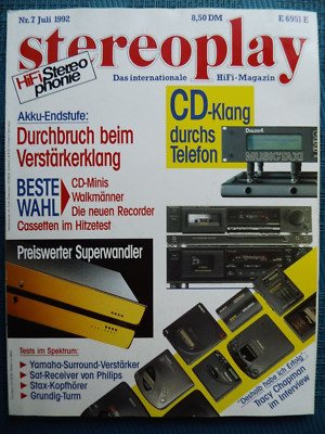 STEREOPLAY 7/92, AVANDGARDE A 1,AUDIO DESIGN DSP 7000,YAMAHA DSP A 1000,AIWA 470