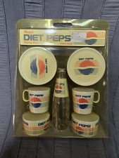 1980s Diet Pepsi Party Pak Childs Plastic Dish Set Chilton-Globe Sealed USA
