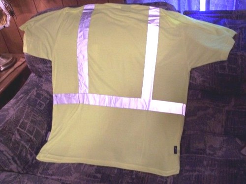 Reflective Shirt Pocket Tshirt Safety Vest Florescent Construction Shirt Mens 3X - Picture 8 of 12