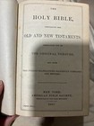 Holy Bible New York American Bible Society 1907 And 3 Postcards Great Condition! — photo 5