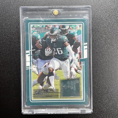 2020 Panini Donruss Miles Sanders Game Worn Jersey With Dirt On Jereey
