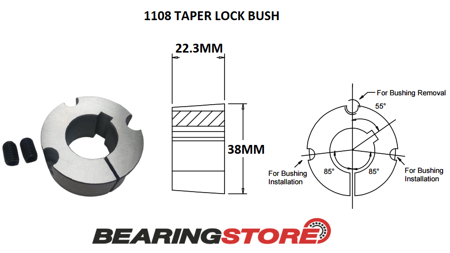 Metric Taper Lock Bushing Inner Bore Taperlock Bush 1108 25 Mm Shaft