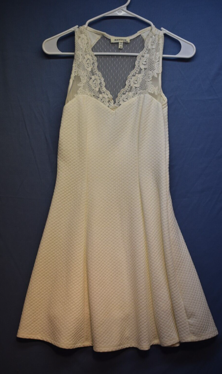 Monteau Los Angeles Dress Medium White Lace | eBay